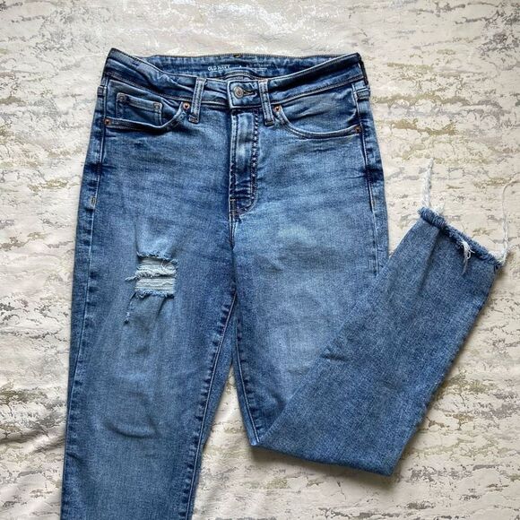 Old Navy high rise O. G. Straight leg raw hem jeans - Picture 5 of 11